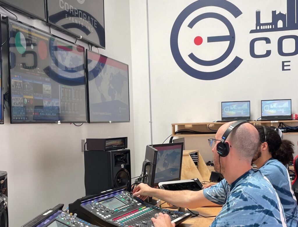studio streaming hybrid event livestream and broadcasting global audience best av company corporate events inc. a/v